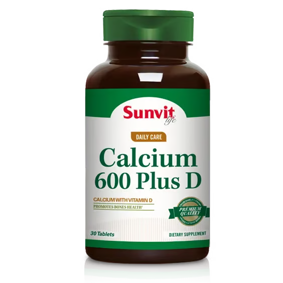 Calcio 600 + Vitamina D3 Sunvit 30 tab ⚡