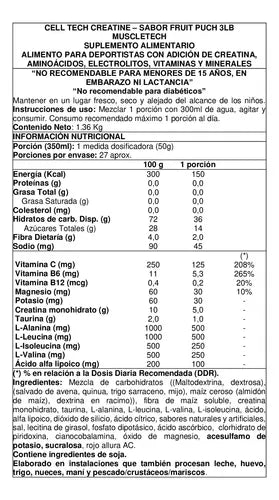 Creatina Cell Tech MuscleTech 3 LB fruit punch