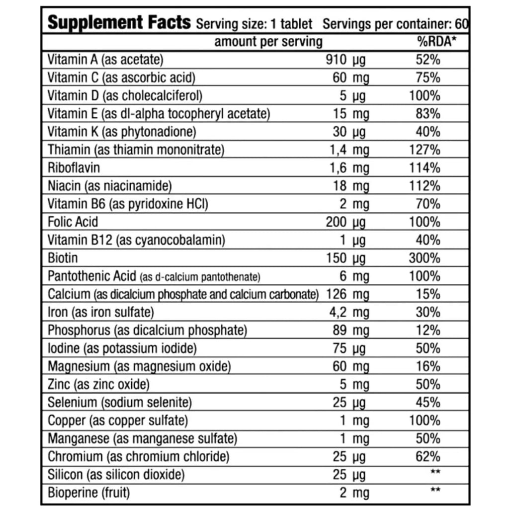 Complejo de vitaminas BioTechUSA 60 tabletas