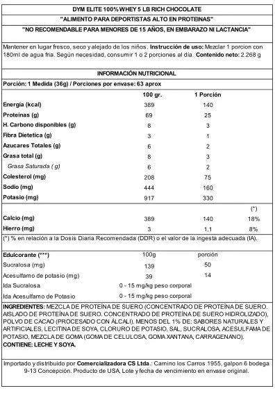 Proteína 100% Whey Elite 67 SV chocolate