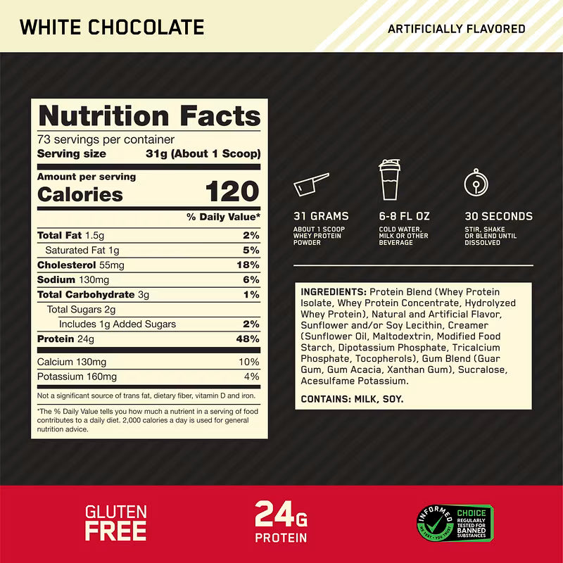 Proteína Optimum Nutrition Gold Standard Whey 5LB white chocolate