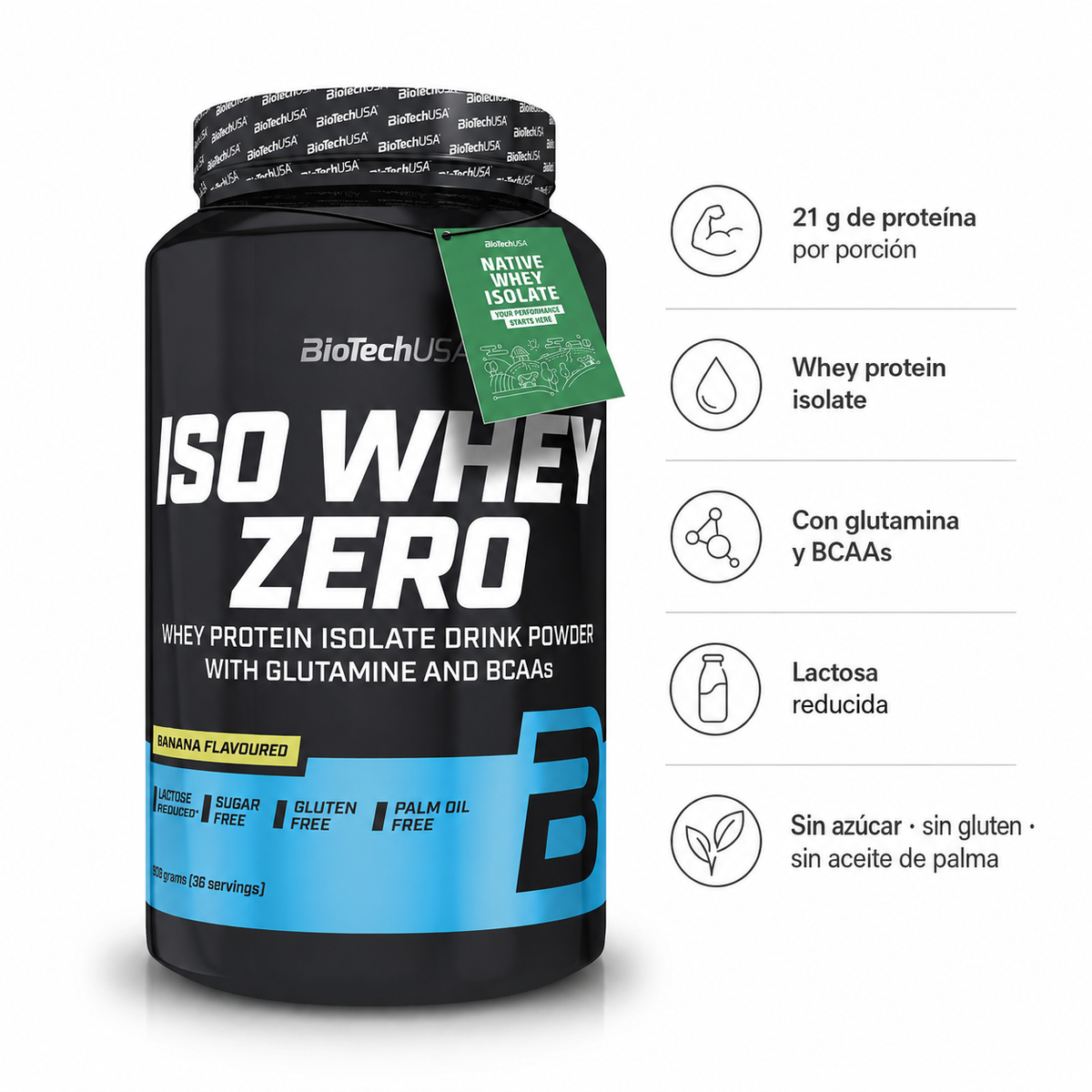 BioTechUSA Iso Whey Zero 2 Lb| Proteína Sin Lactosa