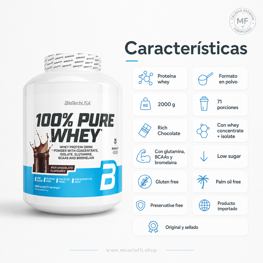 BioTechUSA 100% Pure Whey 5 lb | Proteína Whey