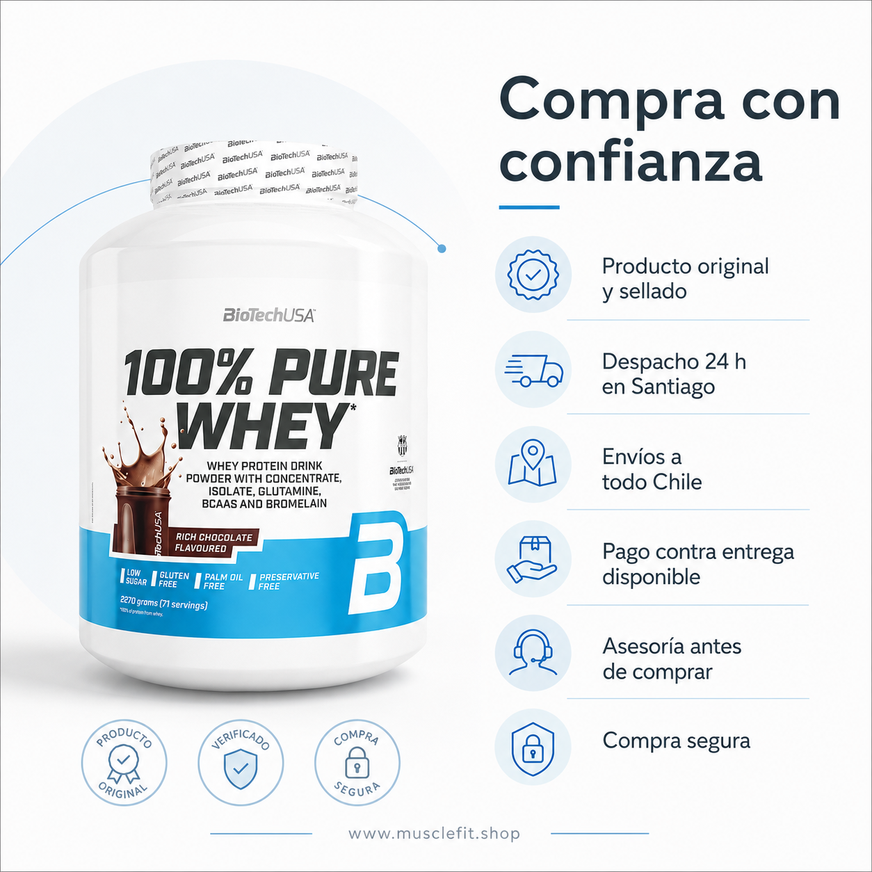 BioTechUSA 100% Pure Whey 5 lb | Proteína Whey