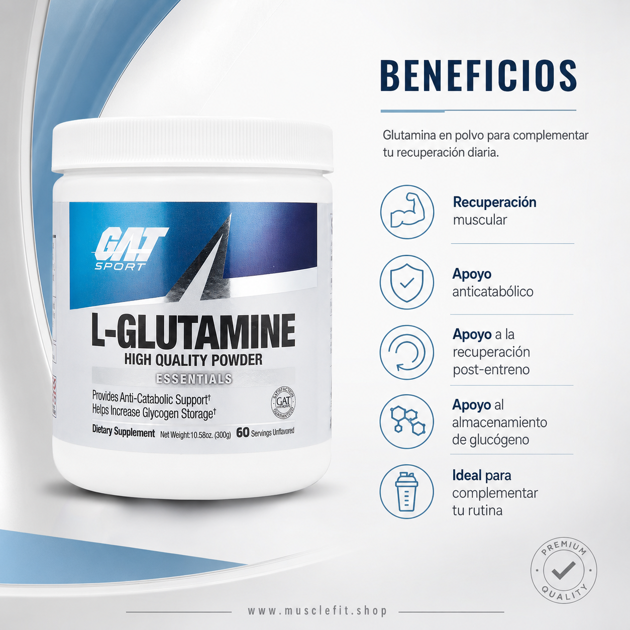 GAT Sport L-Glutamine 300 g | Glutamina Pura