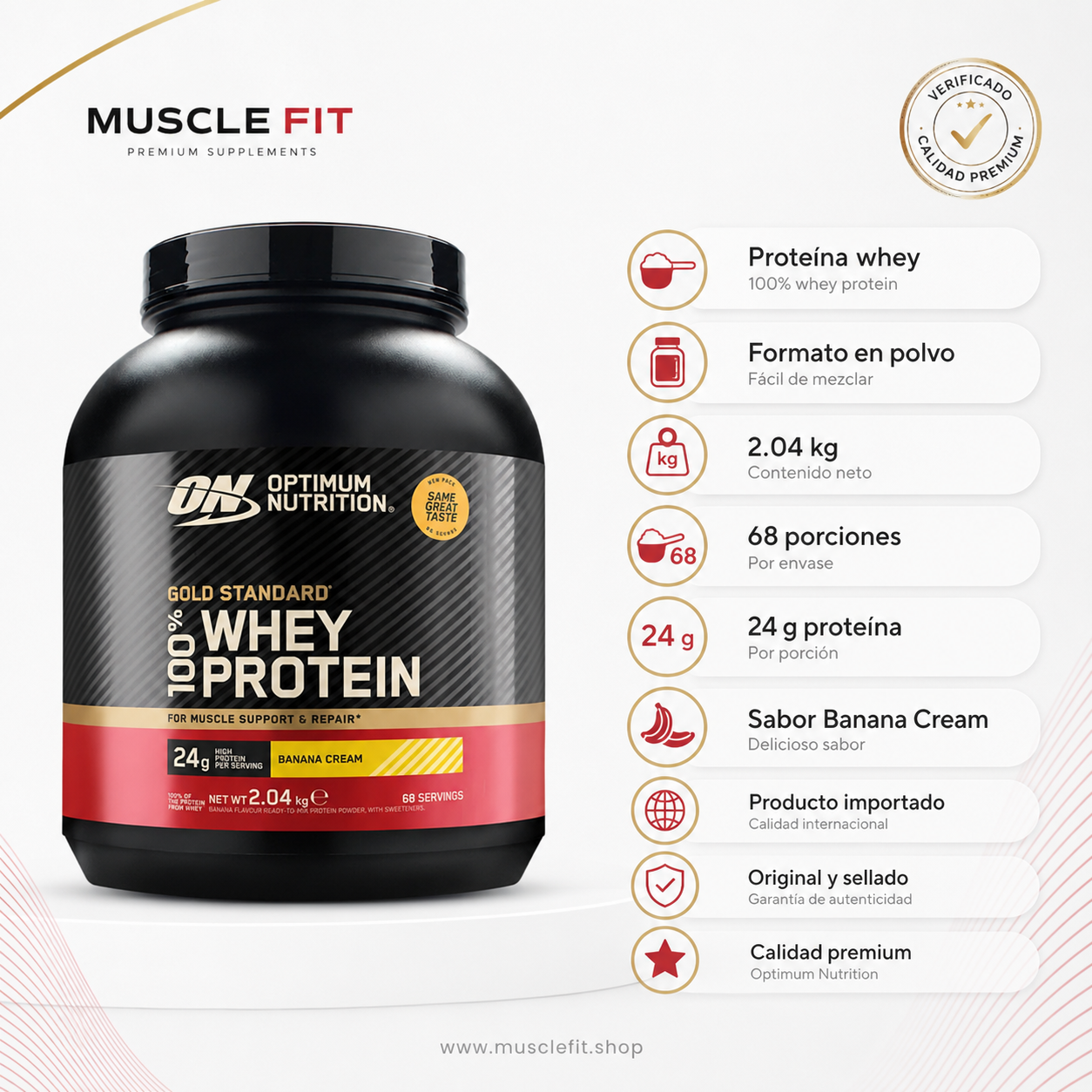 Gold Standard Whey 5 lb Optimum Nutrition | Chocolate blanco