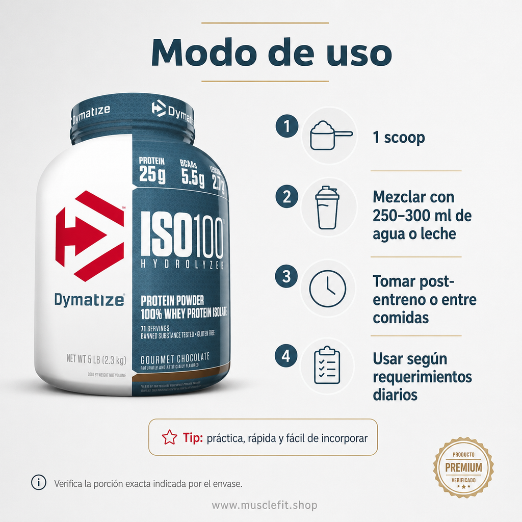 Dymatize ISO100 5 lb | Proteína Aislada e Hidrolizada -  Sabor Chocolate