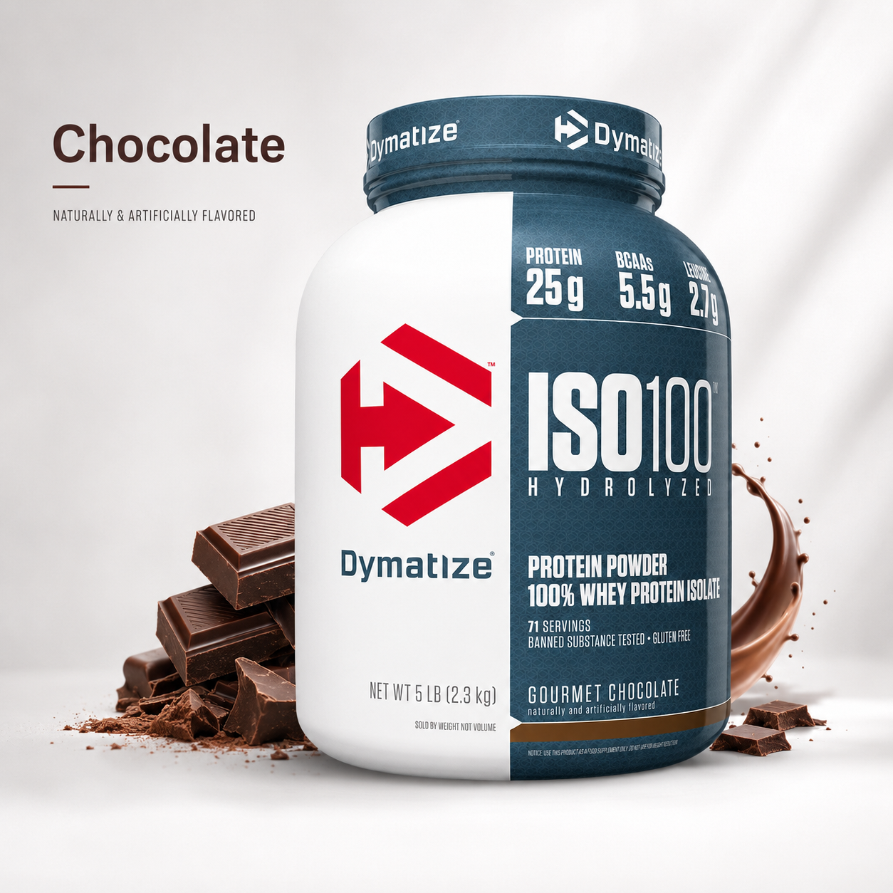 Dymatize ISO100 5 lb | Proteína Aislada e Hidrolizada -  Sabor Chocolate