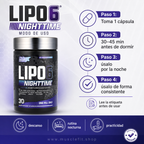 Quemador de grasa Lipo 6 Black Nighttime 60 capsulas