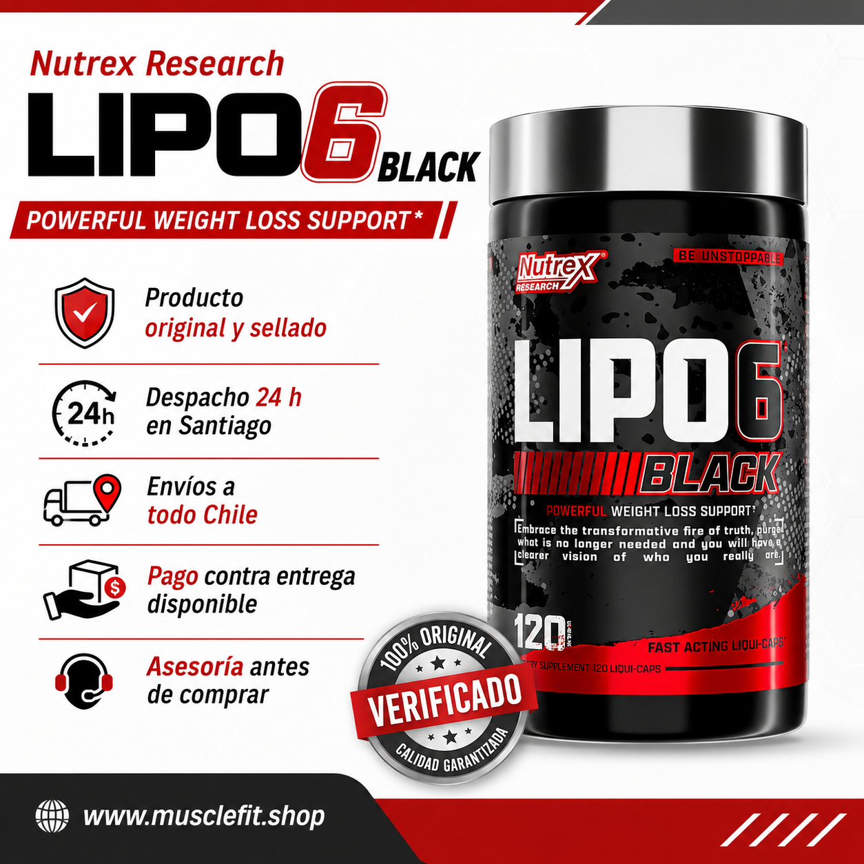 Quemador de grasa Lipo 6 Black Ultra 60caps