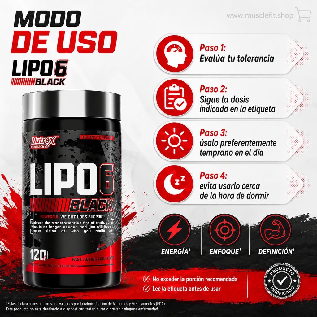 Quemador de grasa Lipo 6 Black Ultra 60caps