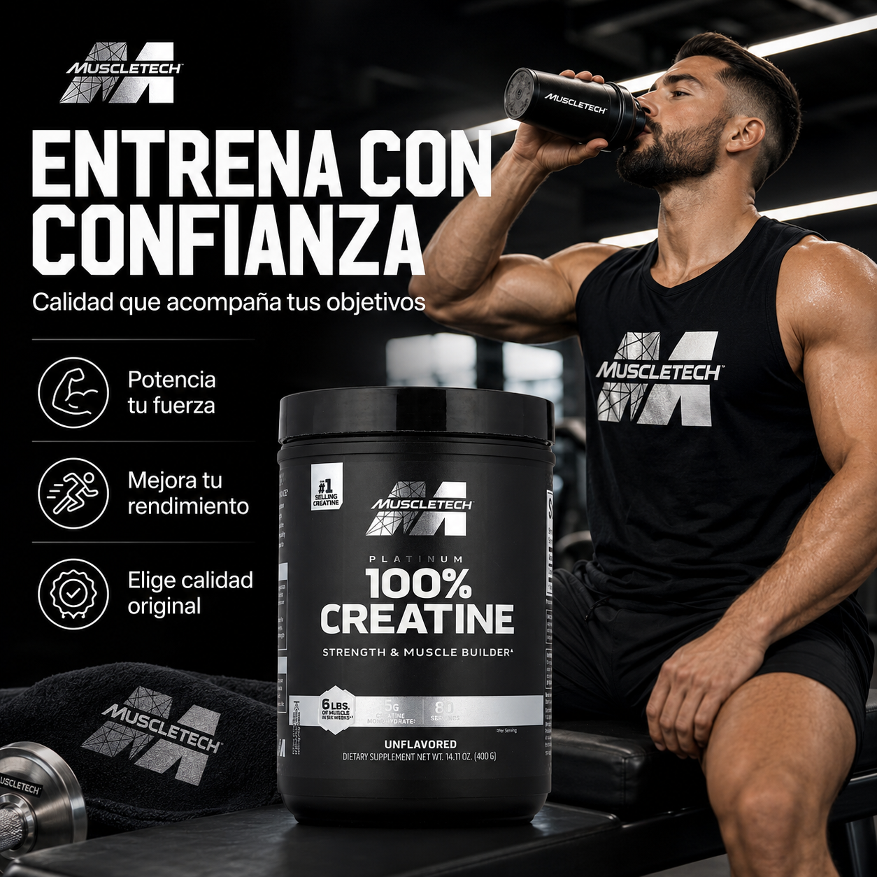 Creatina Platinum Muscletech 80 SV