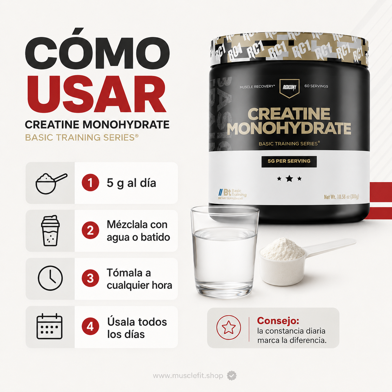 Creatina Monohidratada Redco1 60 servicios