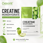 Creatina Monohidrata con Sabor manzana 🍏  60serv - 300gr