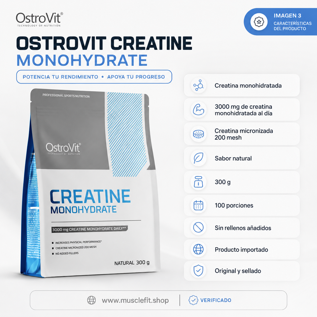 Creatina Monohidrata Ostrovit 60 Serv - 300g ⚡