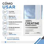 Creatina Monohidratada 200serv - 1 Kg sin sabor ⚡