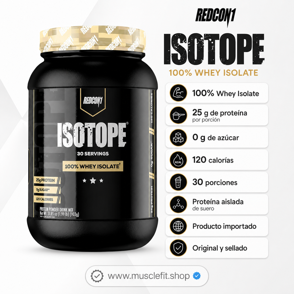 Proteina Isotope Redcon1 Whey Isolate 30 SV Mantequilla de Maní