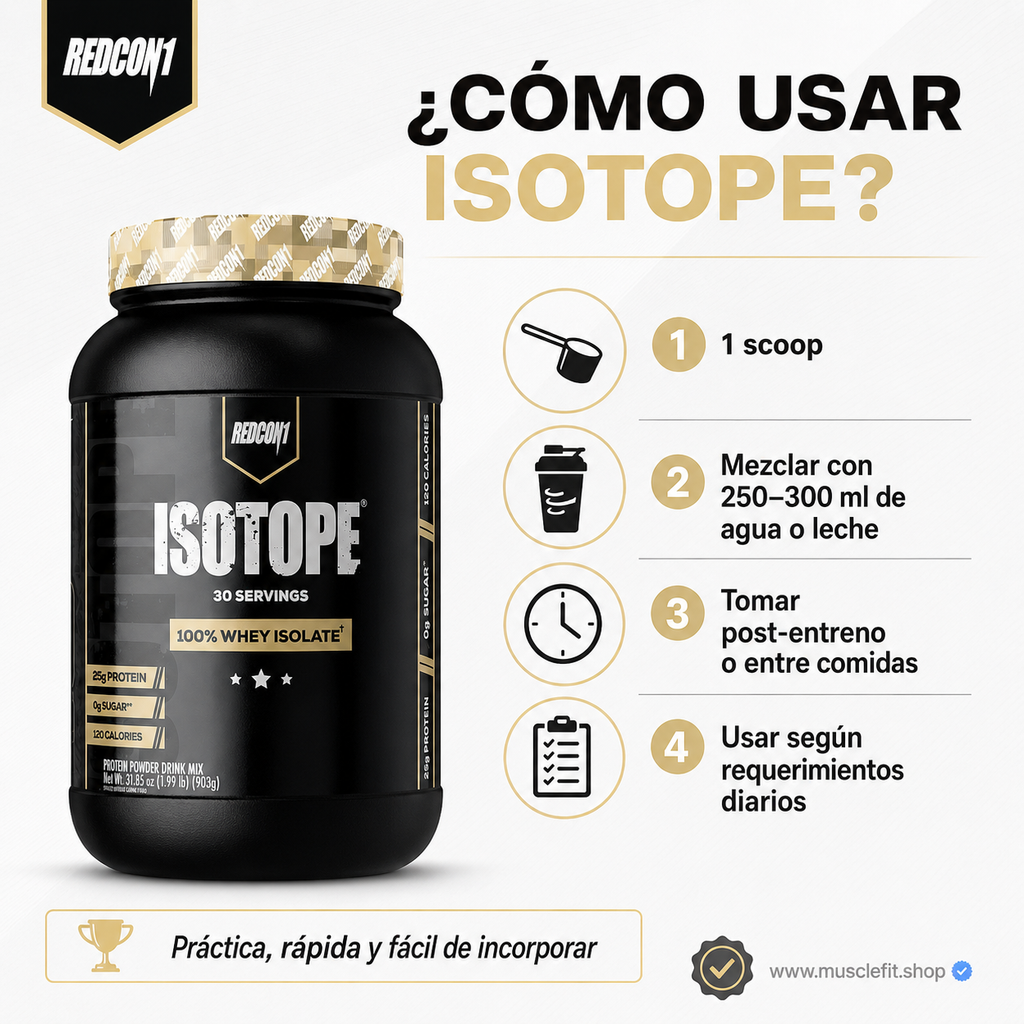 Proteina Isotope Redcon1 Whey Isolate 30 SV Mantequilla de Maní