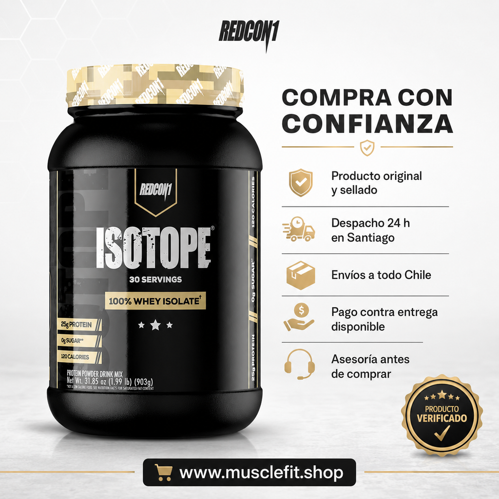 Proteina Isotope Redcon1 Whey Isolate 30 SV Mantequilla de Maní
