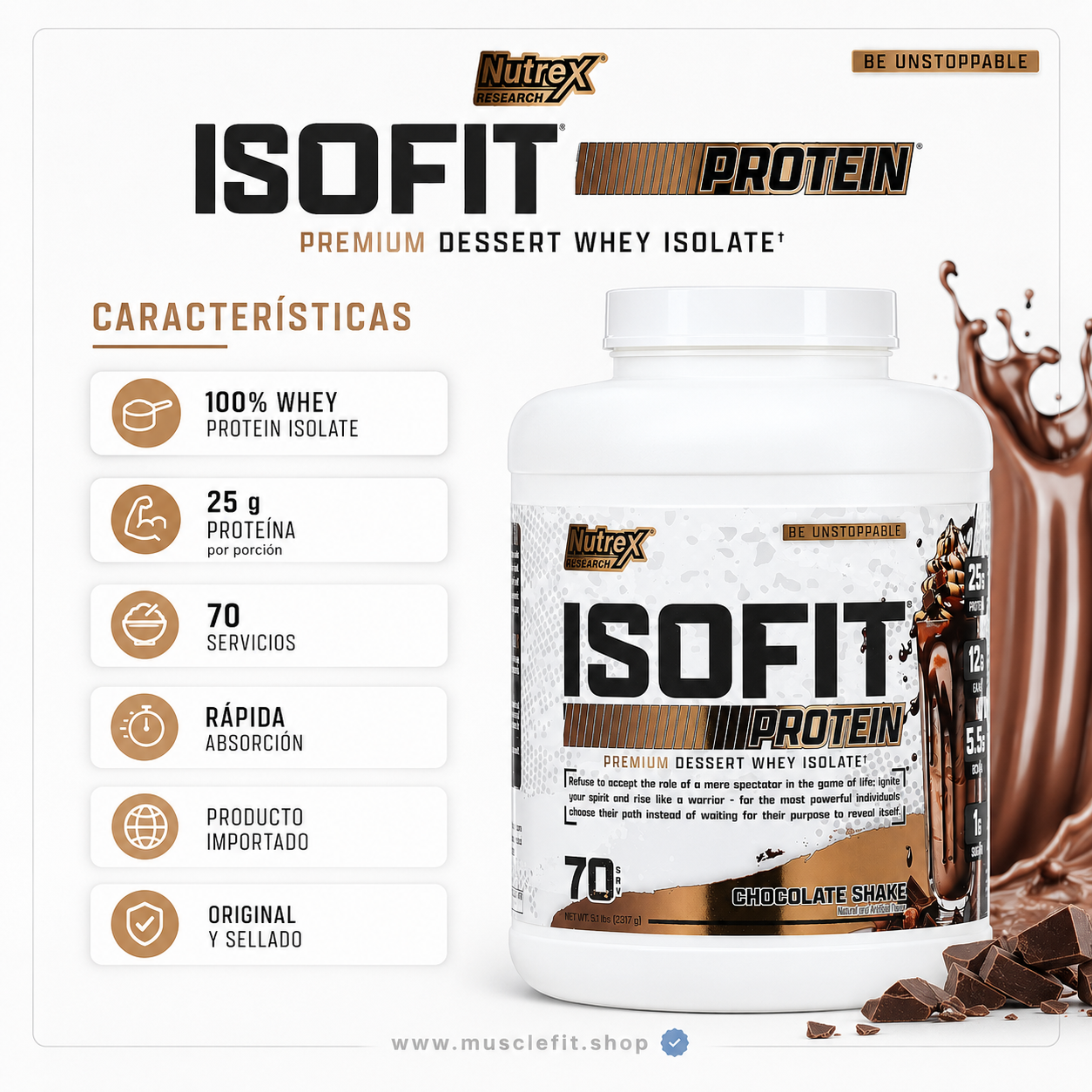 Proteina IsoFit Nutrex 5LB vainilla