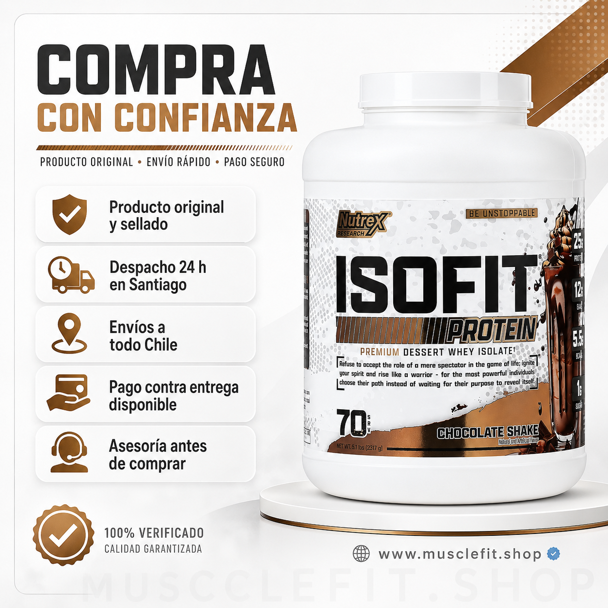 Proteina IsoFit Nutrex 5LB vainilla