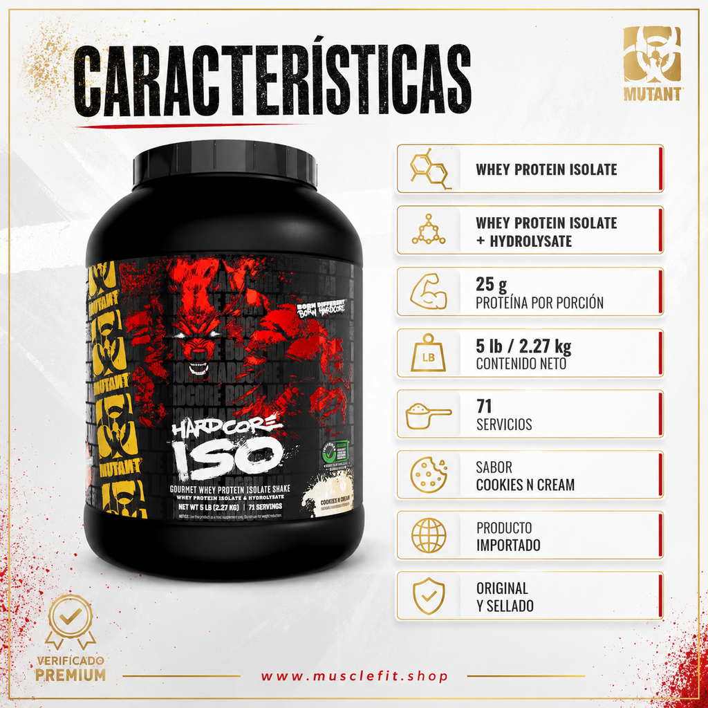 Proteína ISO Surge Mutant 5 LB triple chocolate