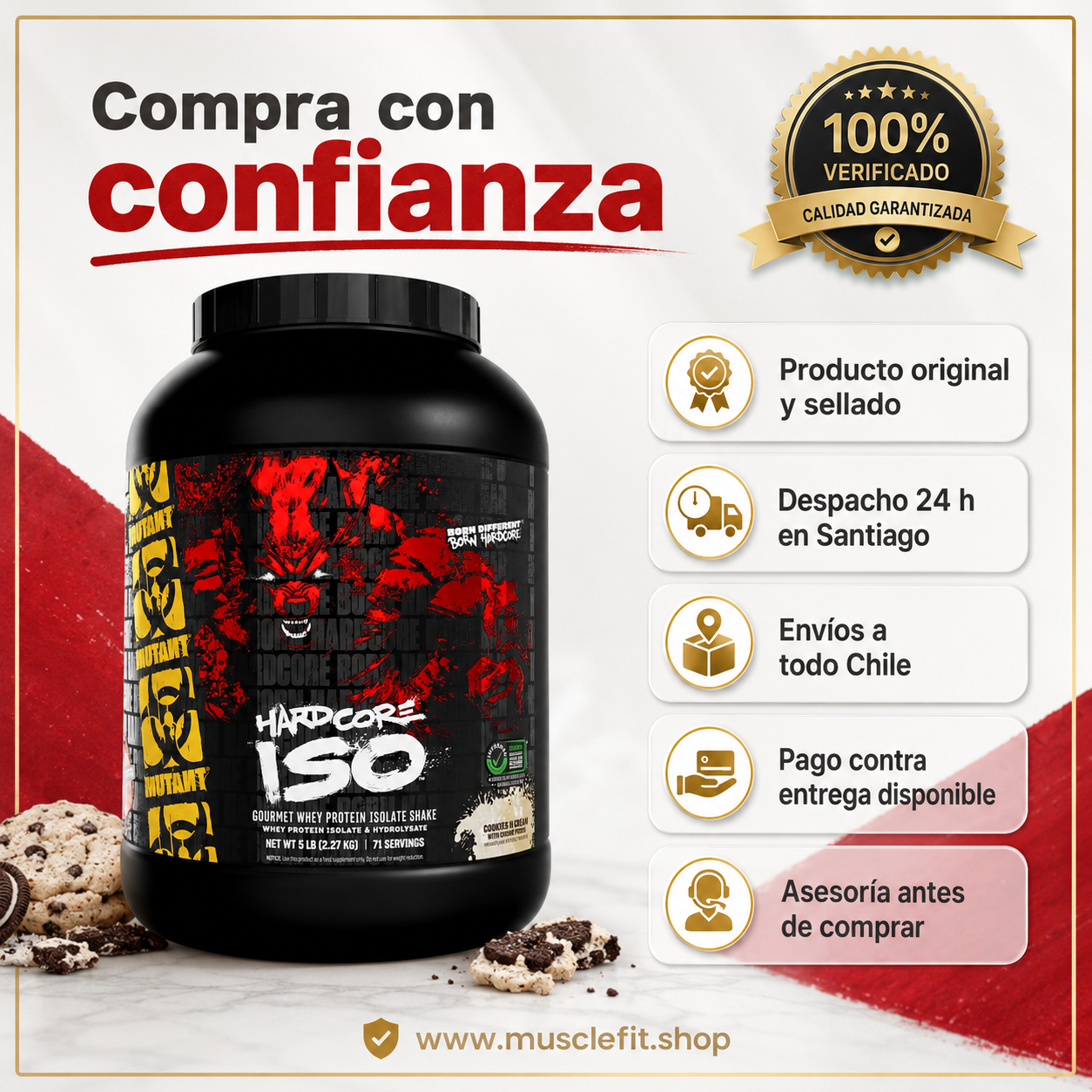 Proteína ISO Surge Mutant 5 LB triple chocolate