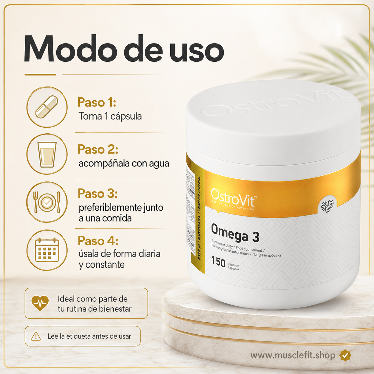 Omega 3 Ostrovit 150 cápsulas