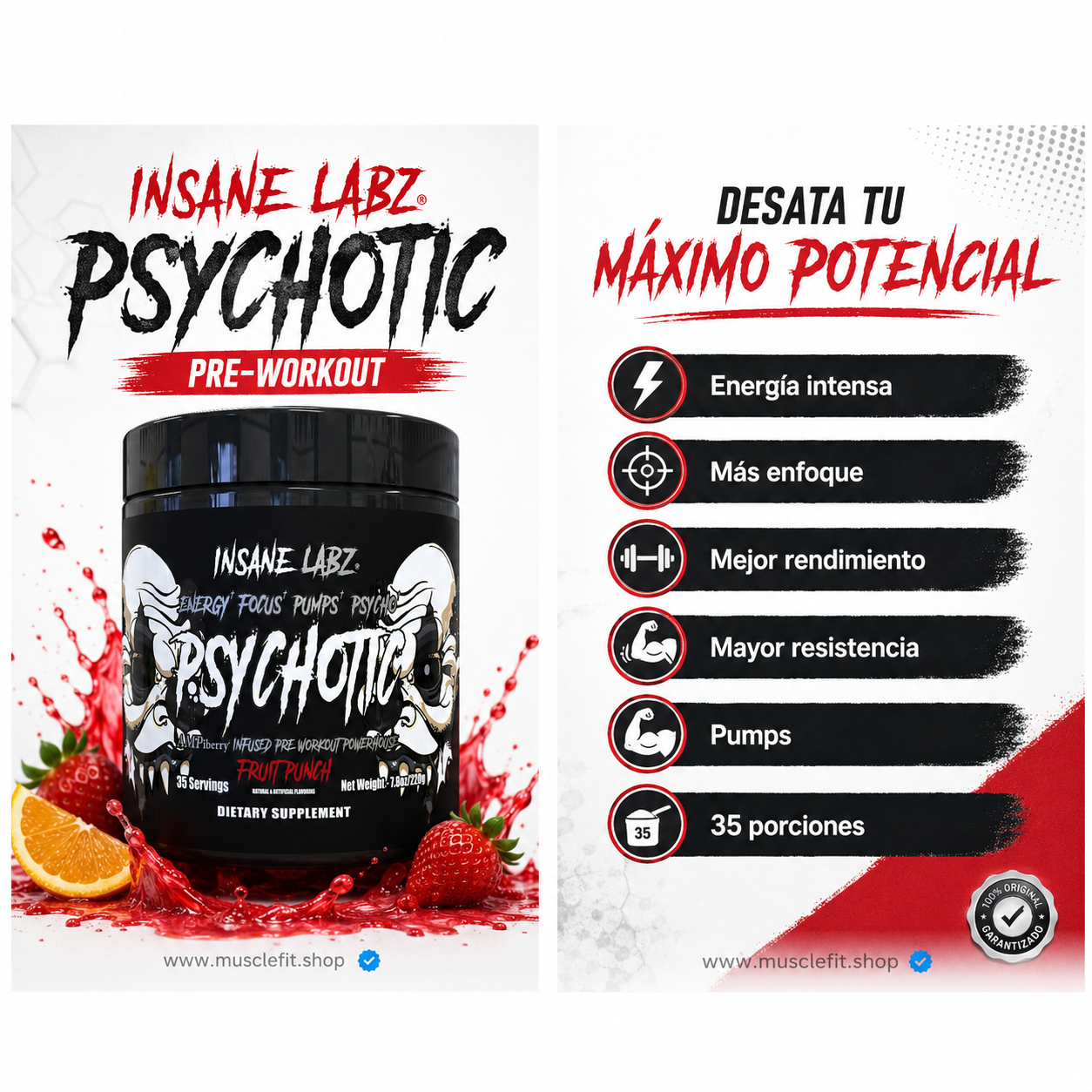 Pre Entreno Psychotic Black Insane fruit punch