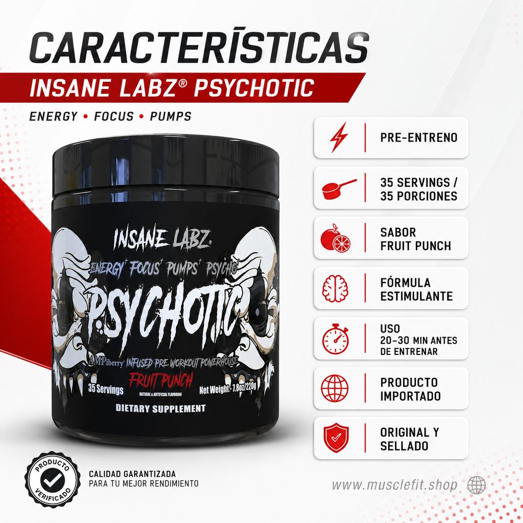Pre Entreno Psychotic Black Insane fruit punch