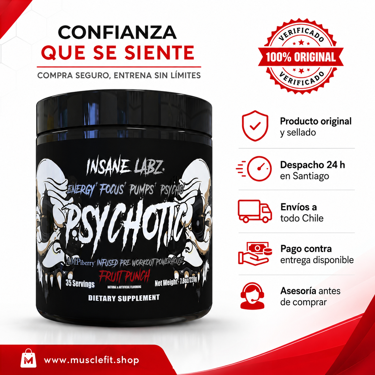 Pre Entreno Psychotic Black Insane fruit punch