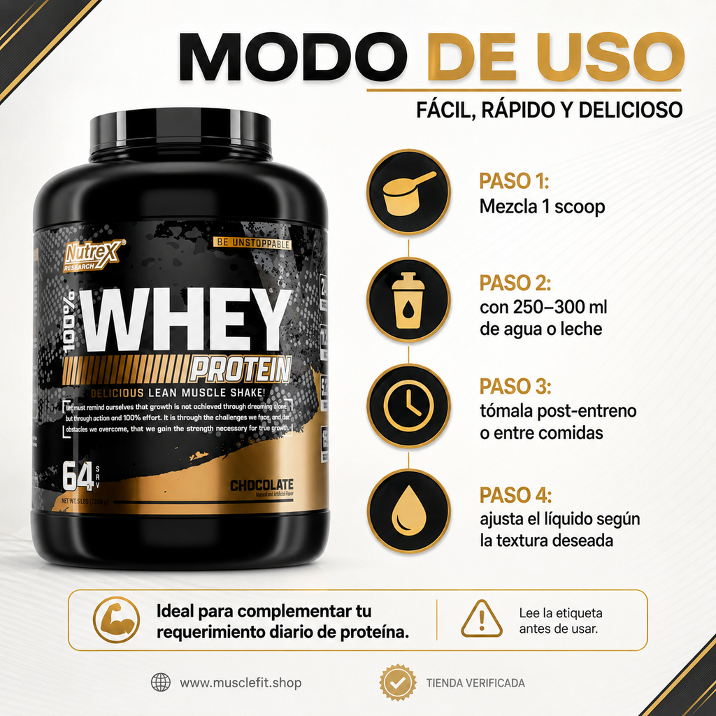 Proteína 100% Whey Nutrex 5 LB chocolate