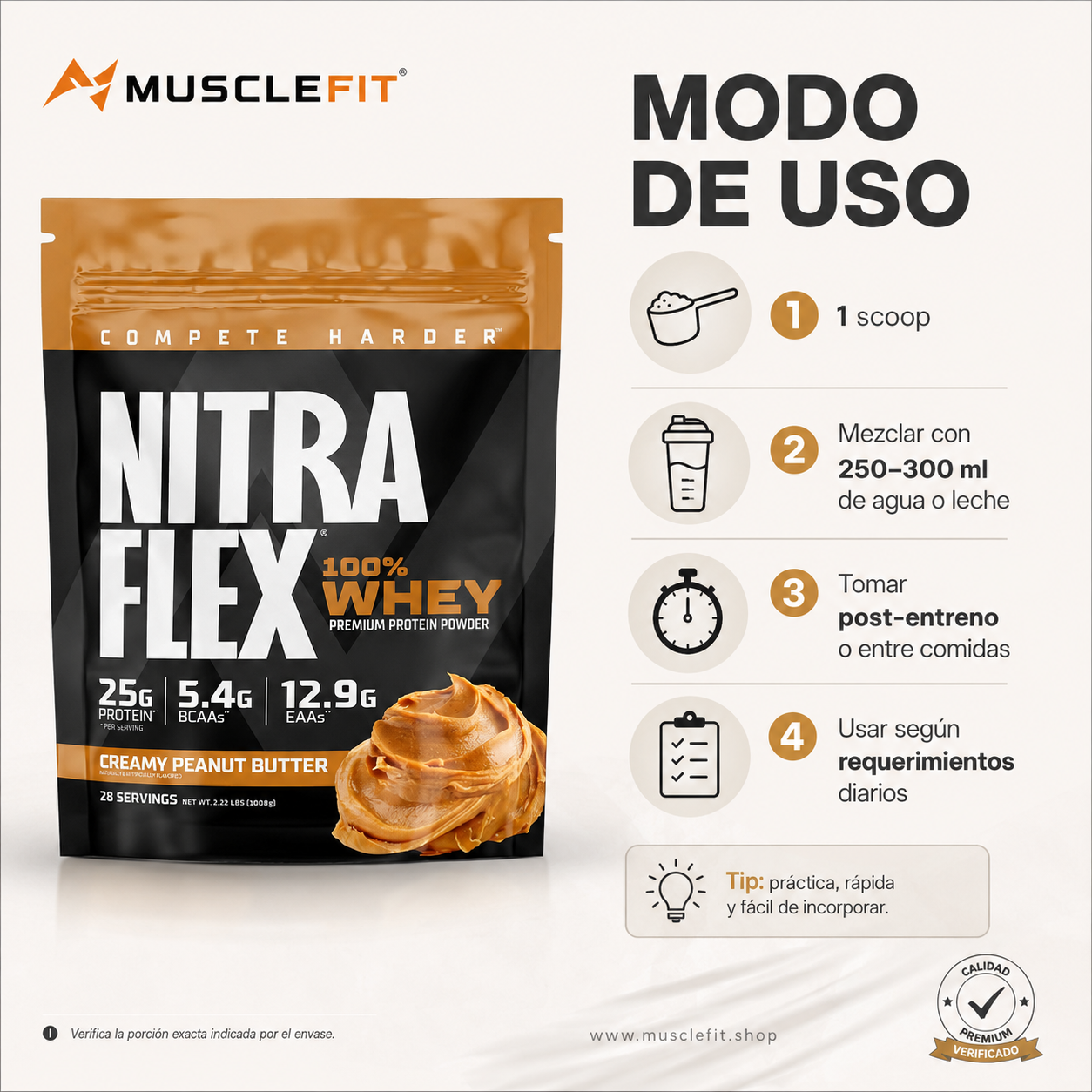 Proteína Nitraflex 2 LB mantequilla de maní
