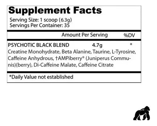 Pre Entreno Psychotic Black Insane fruit punch