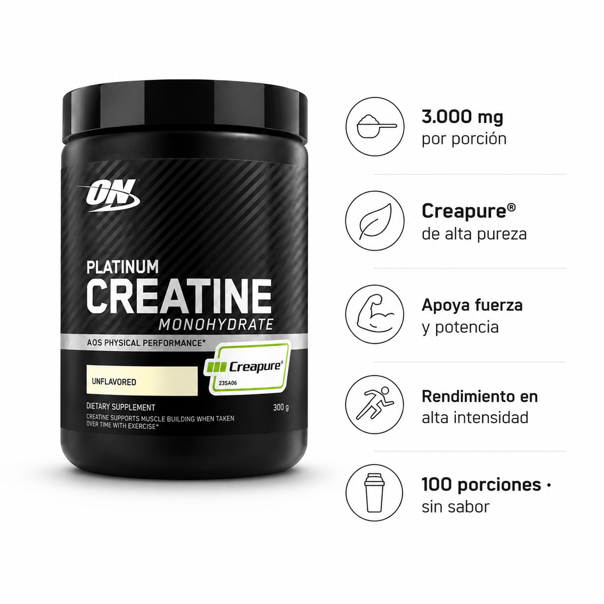 Optimum Nutrition Creatine Creapure 300 g | Creatina ON