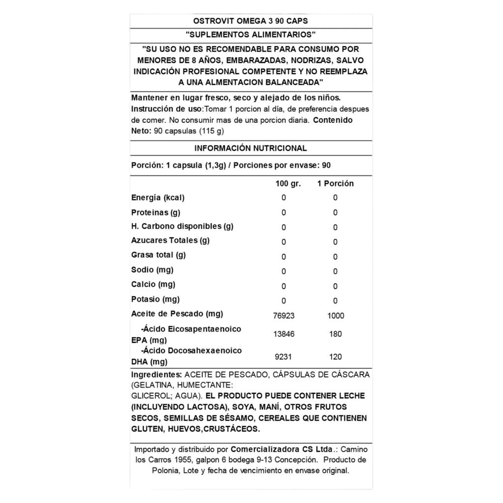 Omega 3 Ostrovit 150 cápsulas