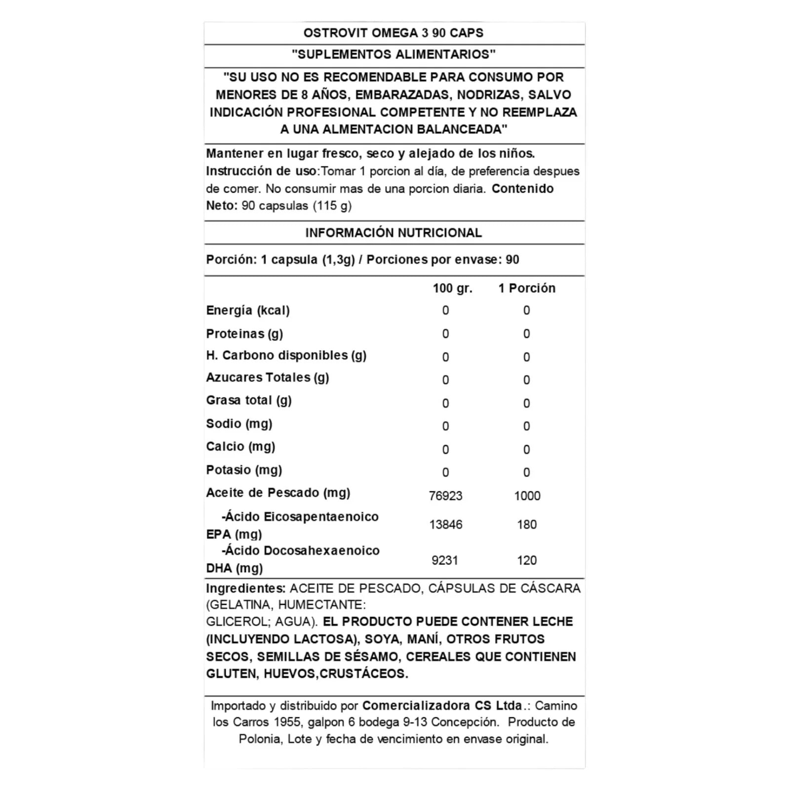 Omega 3 Ostrovit 150 cápsulas