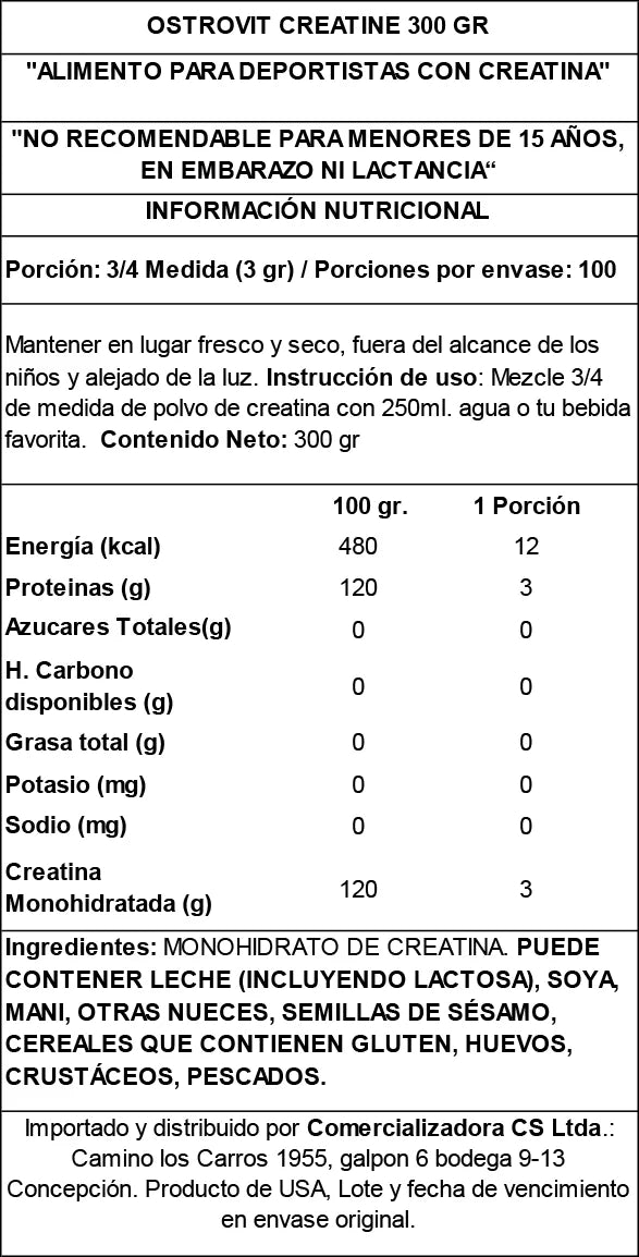 Creatina Ostrovit 300g ⚡