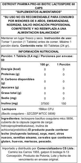 Probiotic 60 Ostrovit 60 cápsulas