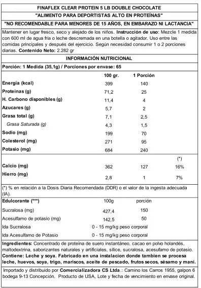 Proteína Clear Finaflex 5 LB chocolate