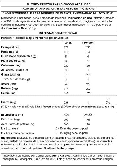 Proteína Rule 1 Whey Blend 2 LB chocolate