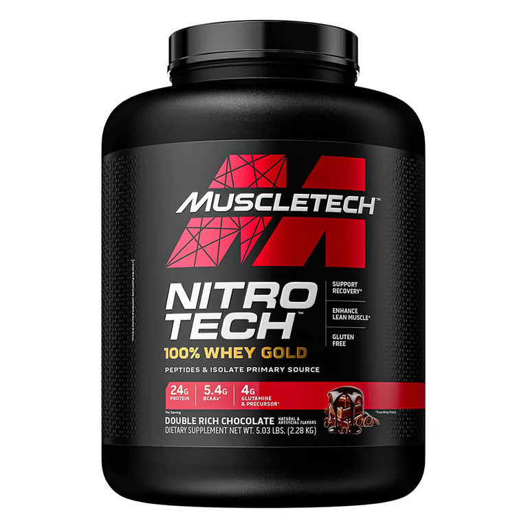 Proteína Nitro Tech Gold MuscleTech 5 LB chocolate ⚡