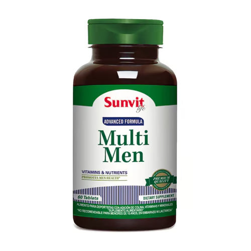 Multivitamínico Multi Men 60 tabletas Sunvit ⚡