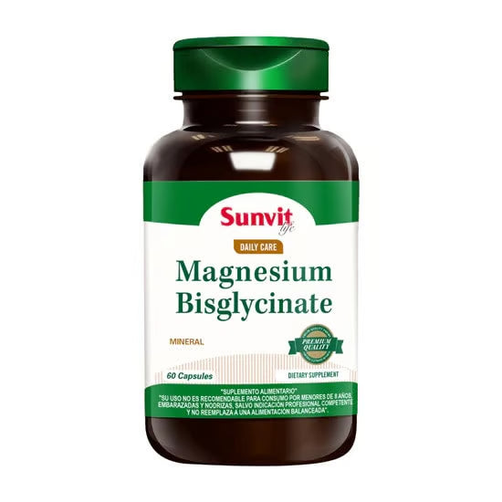 Bisglicinato de magnesio 60 cápsulas Sunvit ⚡