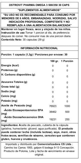 Omega 3 OstroVit 30 cápsulas