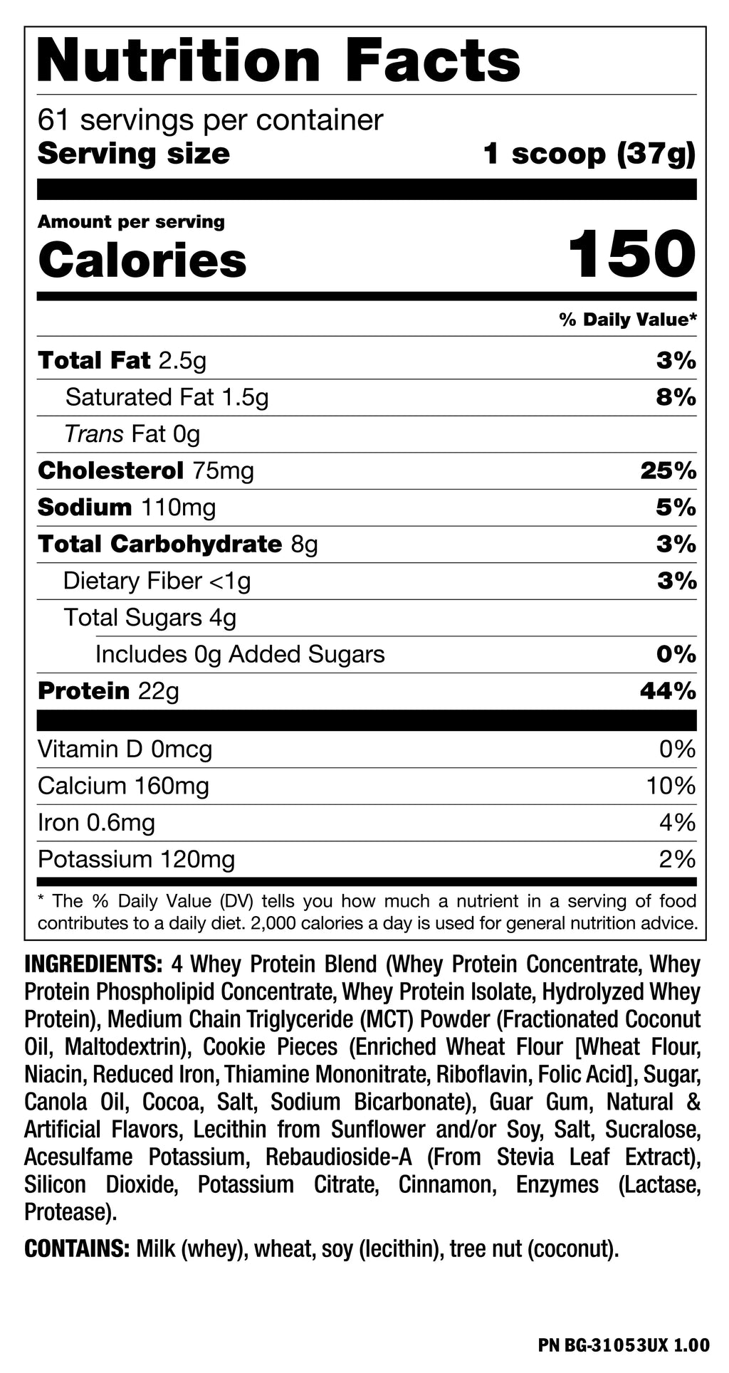 Proteína 100% Whey Gourmet Mutant 5 LB cookies